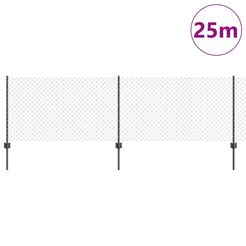 Ograda od pletene žice sa stupovima 25 x 0,8 m - Siva 25 x 0,8 m ograda (4 x 4 cm mreža) Cijena