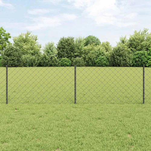 Ograda od pletene žice sa stupovima 25 x 0,6 m - Siva 25 x 0,6 m ograda (mreža 6 x 6 cm) Cijena