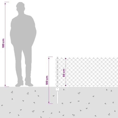 Ograda od pletene žice sa stupovima 25 x 0,6 m - Siva 25 x 0,6 m ograda (mreža 6 x 6 cm) Cijena