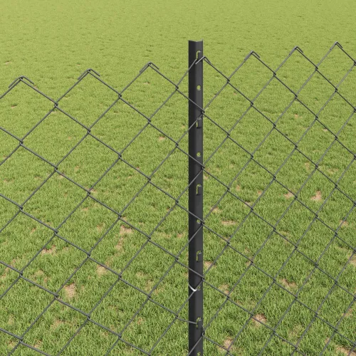 Ograda od lančanih veza s postovima 25 x 1,6 m Siva Mreža - Siva 25 x 1,6 m ograde (6 x 6 cm mreža) Cijena