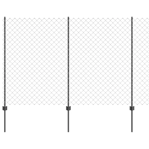 Ograda od lančanih veza s postovima 25 x 1,6 m Siva Mreža - Siva 25 x 1,6 m ograde (6 x 6 cm mreža) Cijena