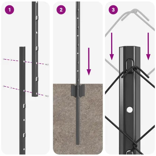 Ograda od lančanih veza s postovima 25 x 1,6 m Siva Mreža - Siva 25 x 1,6 m ograde (6 x 6 cm mreža) Cijena