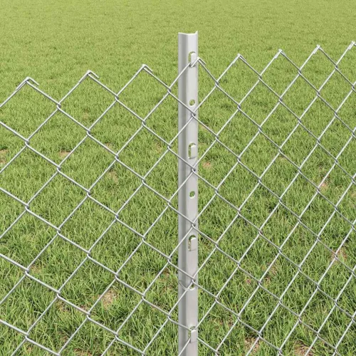 Ograda od lančanih veza s postovima 10 x 0,6 m Pocinčani čelik - Pocinčani čelik 10 x 0,6 m ograda (mreža 4 x 4 cm) Cijena
