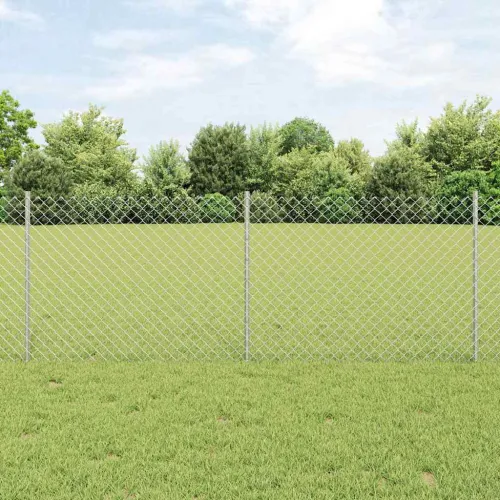 Ograda od lančanih veza s postovima 10 x 0,8 m Pocinčani čelik - Pocinčani čelik Ograda 10 x 0,8 m (mreža 4 x 4 cm) Cijena