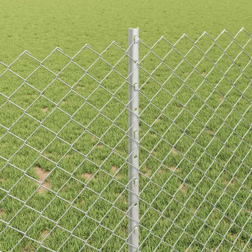 Ograda od lančanih veza s postovima 10 x 1 m Pocinčani čelik - Pocinčani čelik 10 x 1 m ograda (mreža 4 x 4 cm) Cijena