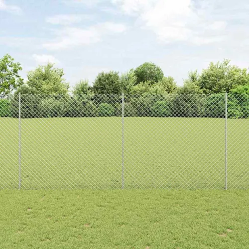 Ograda od lančanih veza s postovima 10 x 1,4 m Pocinčani čelik - Pocinčani čelik 10 x 1,4 m ograda (mreža 4 x 4 cm) Cijena