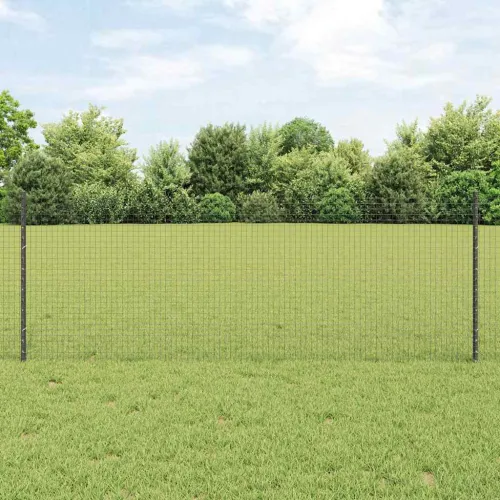 Zatvorena žičana ograda s postovima 50 x 0,8 m Siva Mreža - Siva 50 x 0,8 m ograda (mreža 2,5 x 2,5 cm) Cijena