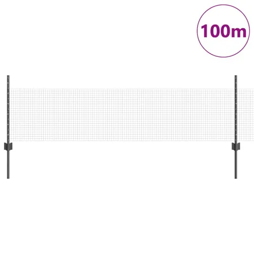 Zatvorena žičana ograda s postovima 100 x 0,5 m Siva Mreža - Siva 100 x 0,5 m ograda (mreža 1,9 x 1,9 cm) Cijena