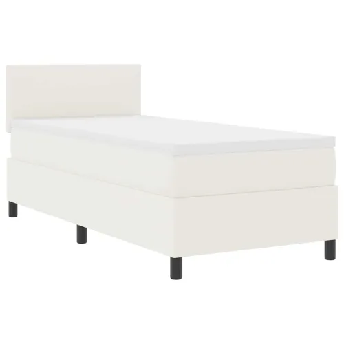 Box spring krevet s uzglavljem Krema i bijela 100 x 200 cm - Krema 100 x 200 cm Nizak uzglavlju Cijena