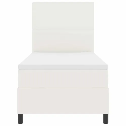 Box spring krevet s uzglavljem Krema i bijela 100 x 200 cm - Krema 100 x 200 cm Visoki uzglavlje Cijena