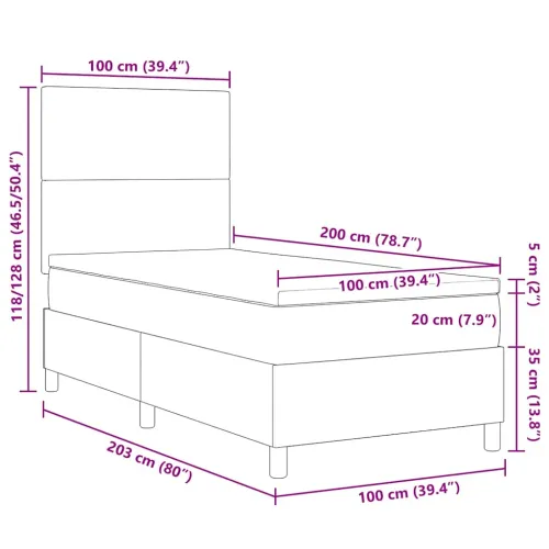 Box spring krevet s uzglavljem Krema i bijela 100 x 200 cm - Krema 100 x 200 cm Visoki uzglavlje Cijena