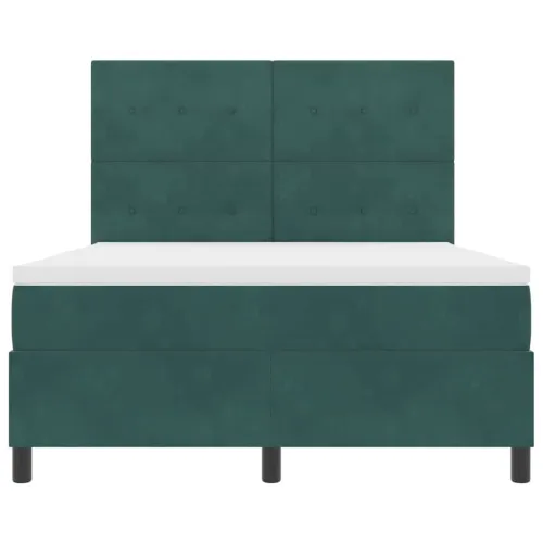 Box spring krevet Tamnozelena 160 x 200 cm Baršun - Tamnozelena 160 x 200 cm Prošiveno gumbima Cijena