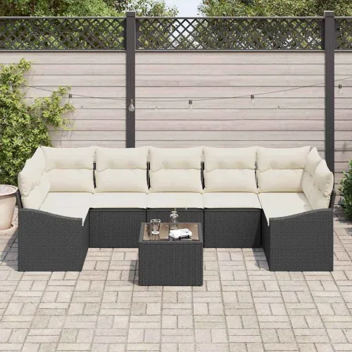 Set sofe s jastukom Crna i Krema 55 x 55 x 37 cm poliratan - Crna i krem Cijena