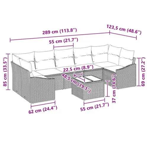 Set sofe s jastukom Crna i Krema 55 x 55 x 37 cm poliratan - Crna i krem Cijena