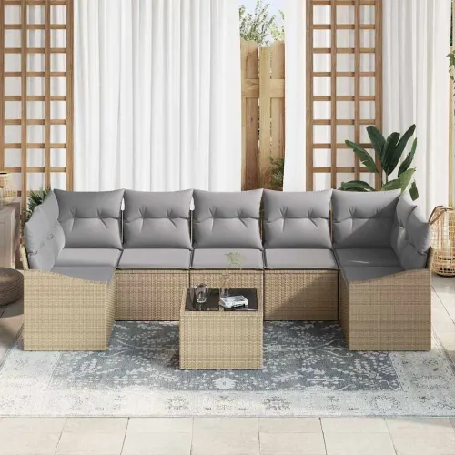 Set sofe Bež i svijetlo siva 55 x 55 x 37 cm poliratan - bež i siva Cijena