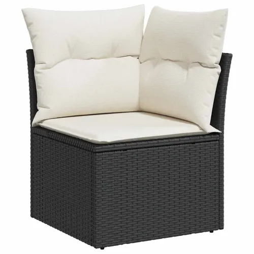 Sjedeća garnitura za vrt 9 kom. Crna i Krema poliratan - Crna i krem Cijena