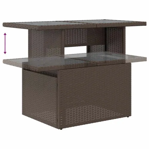 Sjedeća garnitura za vrt 6 kom. Smeđa i krem poliratan - Smeđa i krem Cijena