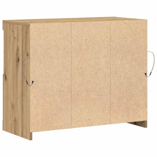 LED komoda Smeđa 81 x 37 x 66,5 cm Konstruirano drvo - hrast artisan Cijena