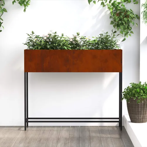 Povišeni Vrtni Planter Rđa 100 x 26 x 82 cm - Otporni čelik 100 x 26 x 82 cm Cijena