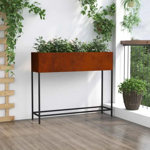 Povišeni Vrtni Planter Rđa 100 x 26 x 82 cm - Otporni čelik 100 x 26 x 82 cm Cijena