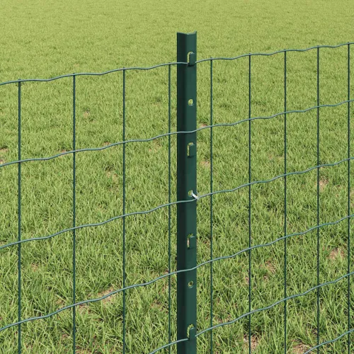 Euro ograda s postom 25 x 0,6 m Čelik premazan PVC-om Zelena - Zelena 25 x 0,6 m ograda (5 x 7,5 cm mreža) Cijena