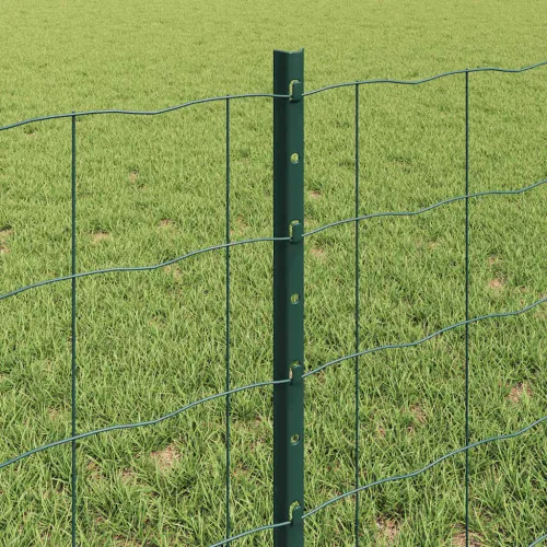 Euro ograda s postom 25 x 0,6 m Čelik premazan PVC-om Zelena - Zelena 25 x 0,6 m ograda (10 x 10 cm mreža) Cijena