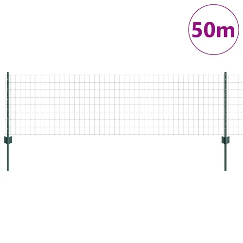 Euro ograda s postom 50 x 0,6 m Čelik premazan PVC-om Zelena - Zelena Ograda 50 x 0,6 m (mreža 5 x 7,5 cm) Cijena