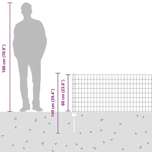 Euro ograda s postom 50 x 0,6 m Čelik premazan PVC-om Zelena - Zelena Ograda 50 x 0,6 m (mreža 5 x 7,5 cm) Cijena