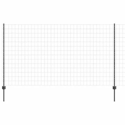Euro ograda s postom 10 x 1,4 m Čelik premazan PVC-om Siva - Siva 10 x 1,4 m ograda (mreža 7,5 x 10 cm) Cijena