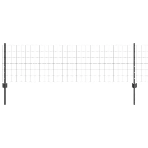 Euro ograda s postom 25 x 0,6 m Čelik premazan PVC-om Siva - Siva 25 x 0,6 m ograda (7,5 x 10 cm mrežica) Cijena