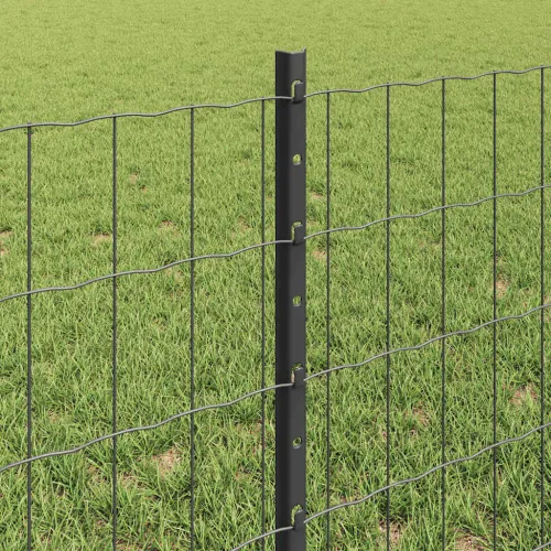 Euro ograda s postom 50 x 0,6 m Čelik premazan PVC-om Siva - Siva 50 x 0,6 m ograda (mreža 5 x 10 cm) Cijena