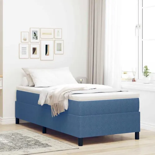 Box spring krevet Plava i bijela 90 x 200 cm - Plava 90 x 200 cm Cijena