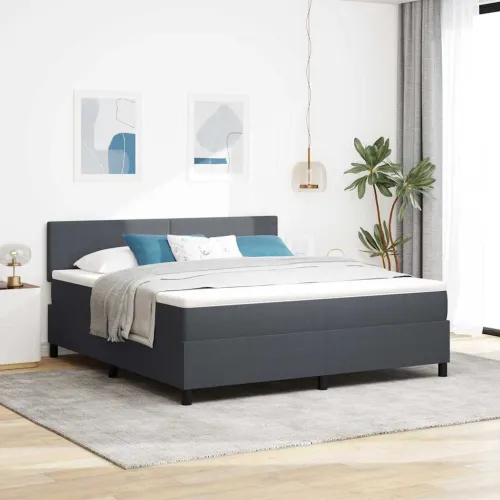 Box spring krevet Tamno siva i bijela 180 x 200 cm - Tamno siva 180 x 200 cm Nizak uzglavlju Cijena