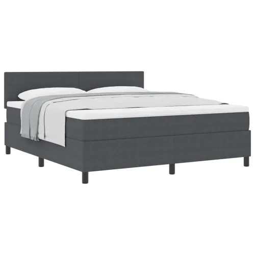 Box spring krevet Tamno siva i bijela 180 x 200 cm - Tamno siva 180 x 200 cm Nizak uzglavlju Cijena