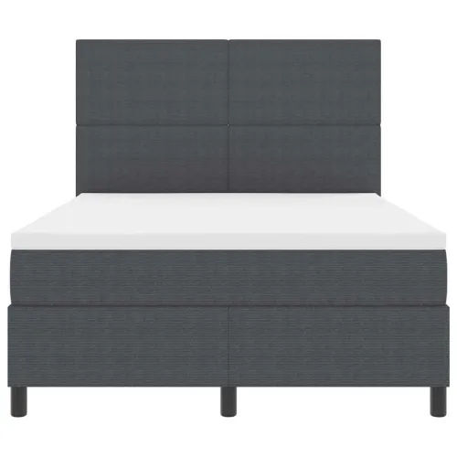 Box spring krevet Tamno siva i bijela 140 x 200 cm - Tamno siva 140 x 200 cm Visoki uzglavlje Cijena