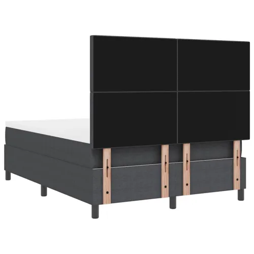 Box spring krevet Tamno siva i bijela 140 x 200 cm - Tamno siva 140 x 200 cm Visoki uzglavlje Cijena