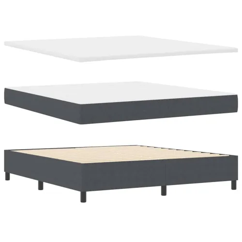 Box spring krevet Tamno siva i bijela 180 x 200 cm - Tamno siva 180 x 200 cm Visoki uzglavlje Cijena