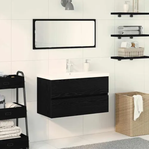 Kupaonski ormarić za sudoper Crni hrast 80 x 39 x 62 cm - Crni hrast 80 x 38,5 x 45 cm s slavinom i odvodom Cijena
