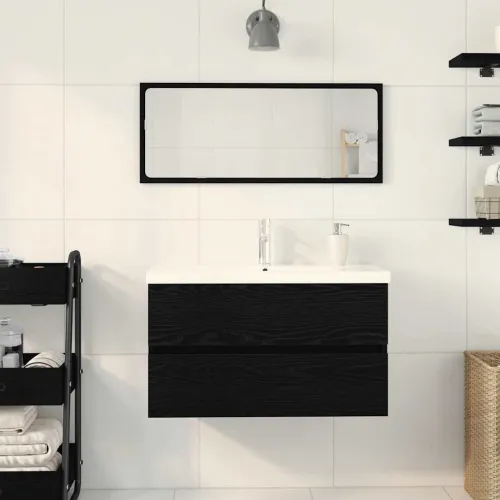 Kupaonski ormarić za sudoper Crni hrast 80 x 39 x 62 cm - Crni hrast 80 x 38,5 x 45 cm s slavinom i odvodom Cijena