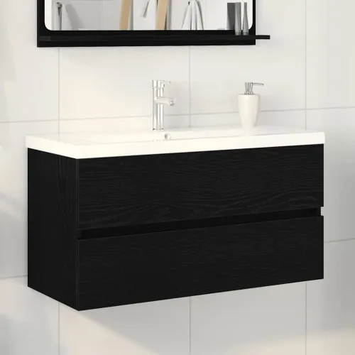 Kupaonski ormarić za sudoper Crni hrast 90 x 39 x 62 cm - Crni hrast 90 x 38,5 x 45 cm bez slavine i odvoda Cijena