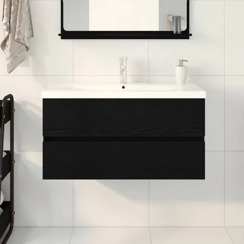 Kupaonski ormarić za sudoper Crni hrast 90 x 39 x 62 cm - Crni hrast 90 x 38,5 x 45 cm bez slavine i odvoda Cijena