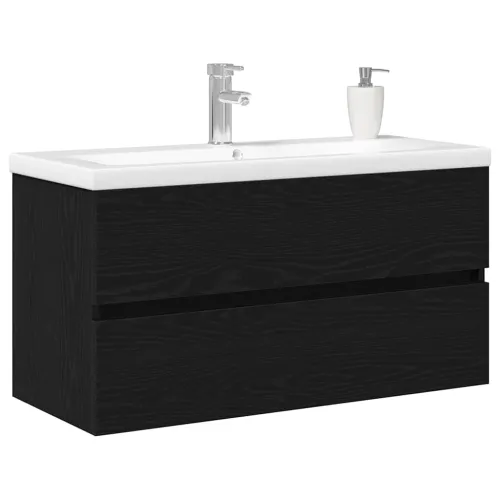 Kupaonski ormarić za sudoper Crni hrast 90 x 39 x 62 cm - Crni hrast 90 x 38,5 x 45 cm bez slavine i odvoda Cijena