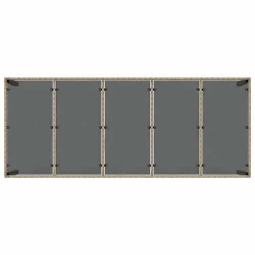 Vrtni set za objed 9 kom. Bež poliratan - 8-mjesta bež i svjetlosiva 250 x 100 x 75 cm Cijena