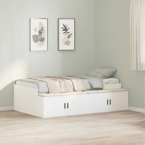Okvir za krevet Bijelo 90 x 200 cm Konstruirano drvo - Bijela 90 x 200 cm Cijena