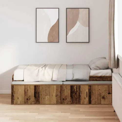 Okvir za krevet Staro drvo 90 x 200 cm Konstruirano drvo - Staro drvo 90 x 200 cm Cijena