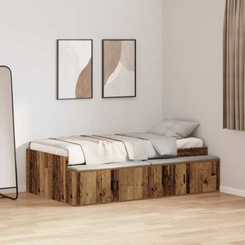 Okvir za krevet Staro drvo 90 x 200 cm Konstruirano drvo - Staro drvo 90 x 200 cm Cijena