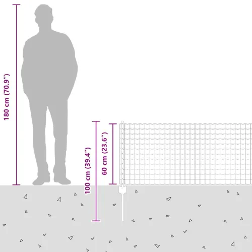 Euro ograda s postom 10 x 0,6 m Čelik premazan PVC-om Zelena - Zelena Ograda 10 x 0,6 m (mreža 5 x 5 cm) Cijena