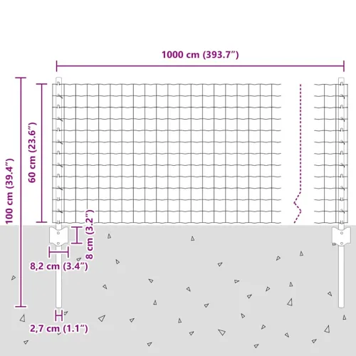 Euro ograda s postom 10 x 0,6 m Čelik premazan PVC-om Zelena - Zelena Ograda 10 x 0,6 m (mreža 5 x 5 cm) Cijena