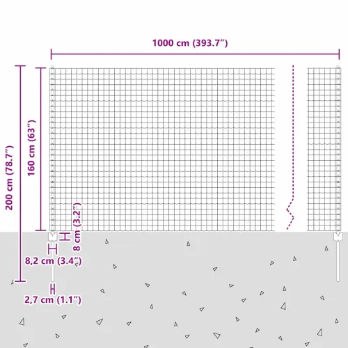 Euro ograda s postom 10 x 1,6 m Čelik premazan PVC-om Zelena - Zelena 10 x 1,6 m ograda (mreža 5 x 5 cm) Cijena