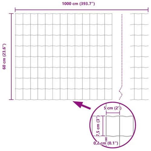 Euro ograda s postom 10 x 0,6 m Čelik premazan PVC-om Zelena - Zelena 10 x 0,6 m ograda (5 x 7,5 cm mreža) Cijena